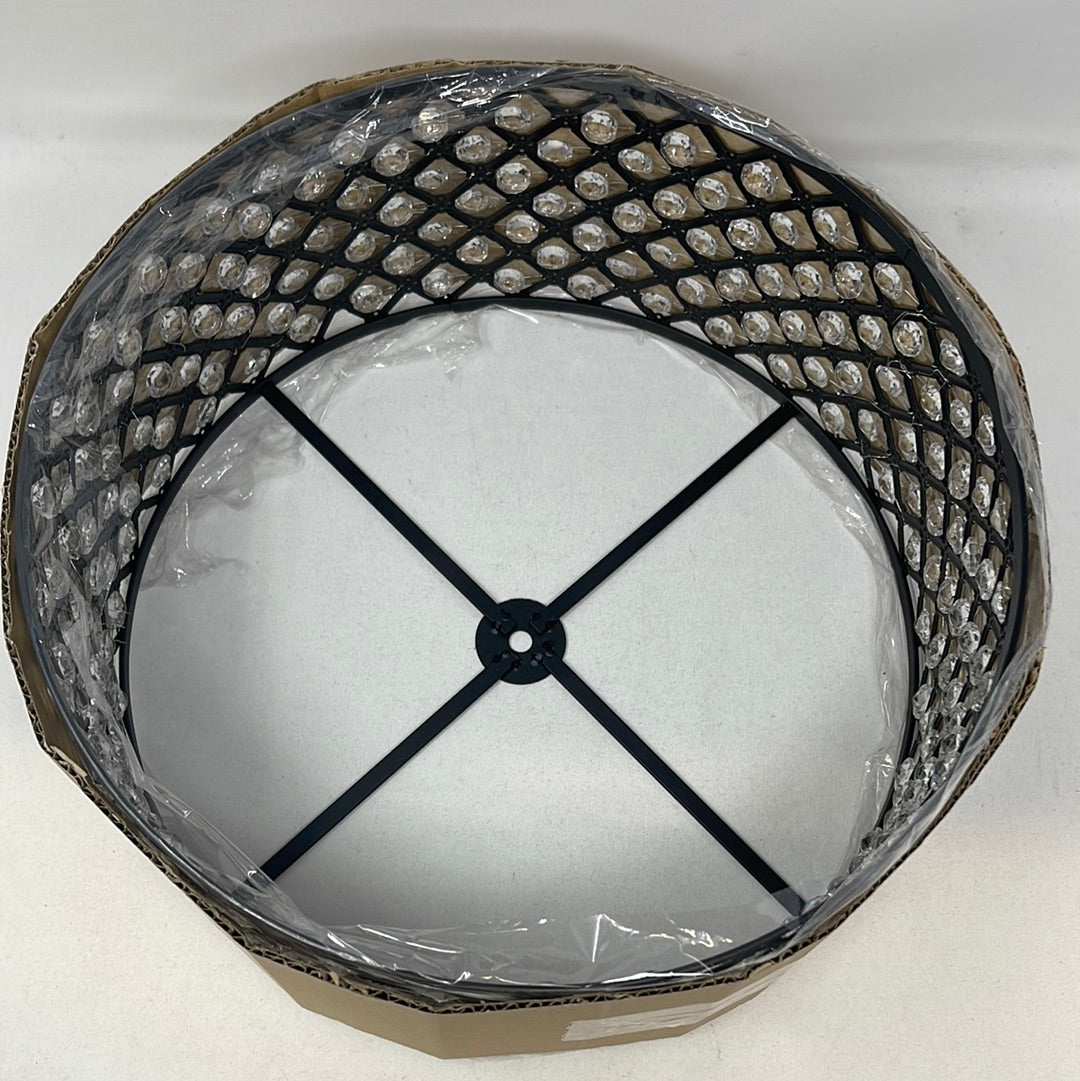 Diamond Life 4-Light Antique Black Crystal Round Chandelier