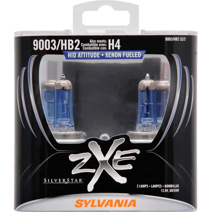 SYLVANIA 9003/H4 SilverStar zXe High Performance Halogen Headlight Bulb-2PK