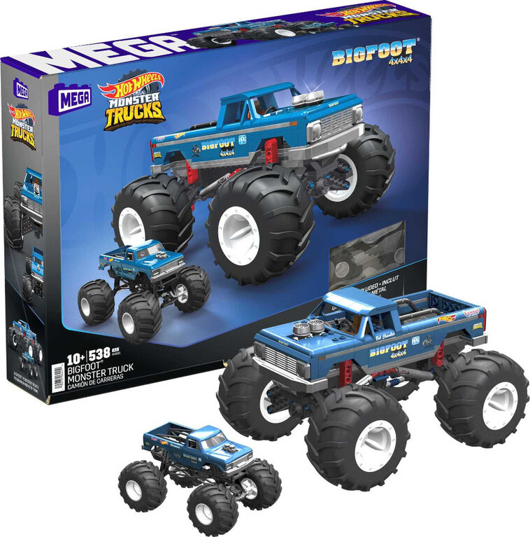 MEGA Hot Wheels Bigfoot Collectible Monster Truck Building Toy - 538pcs