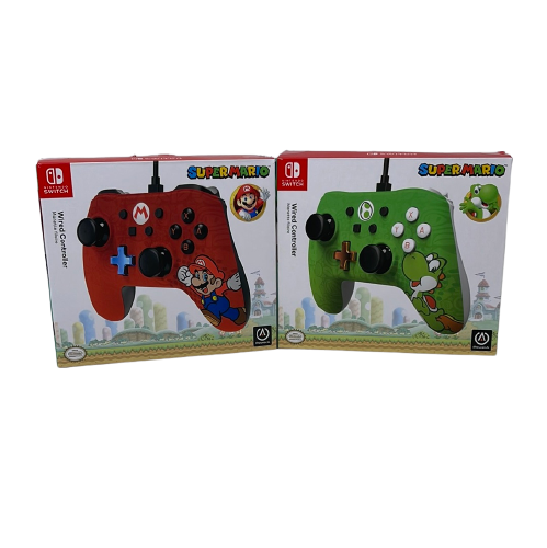PowerA Wired Nintendo Switch Controllers (Mario/Yoshi) - Pack of 2