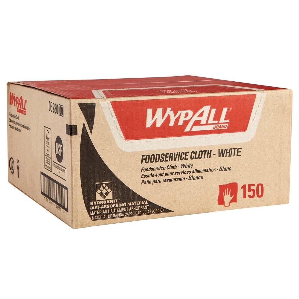 WypAll Foodservice Cloths White Cloths, 1 Box, 150 Sheets