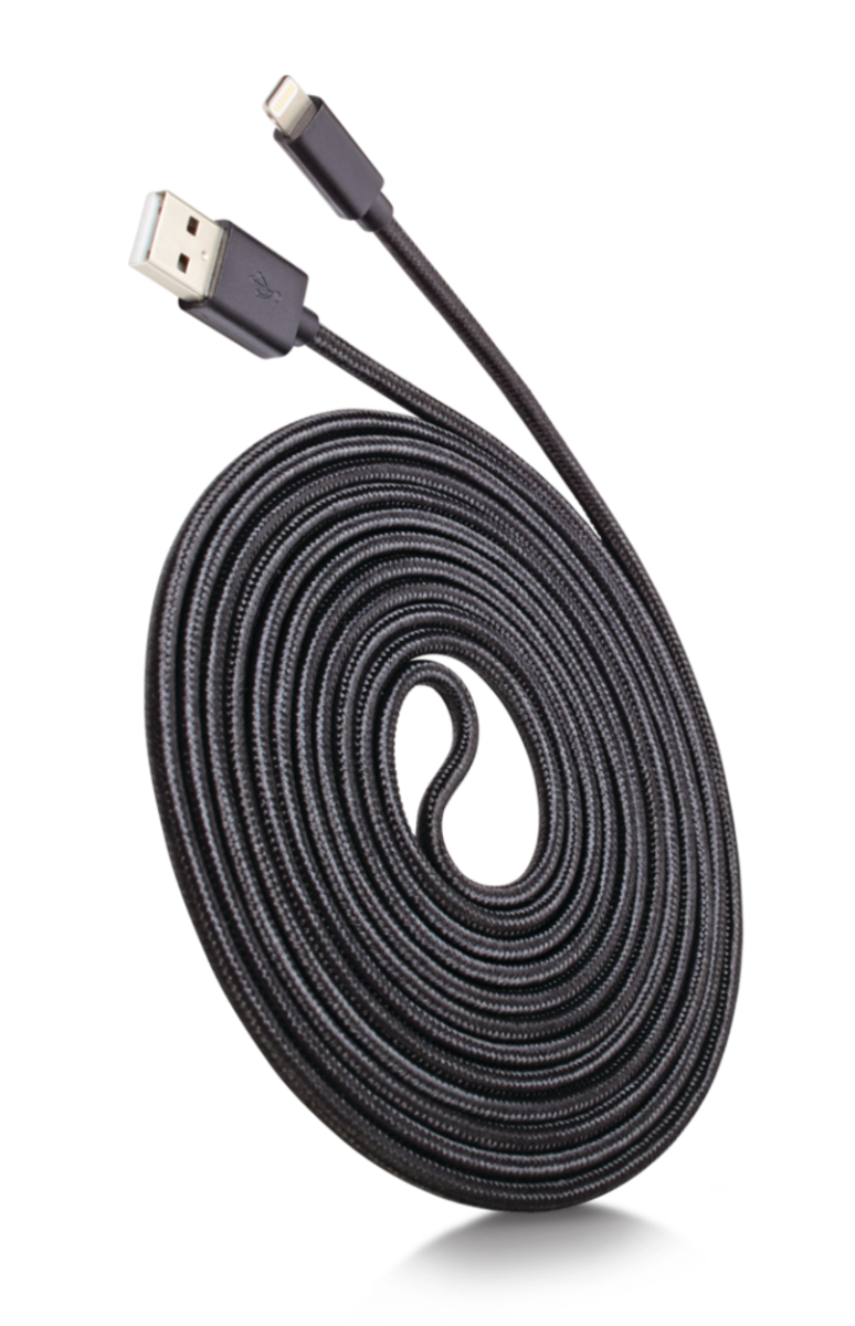 USB to Lightning Cable 10ft iphone - Braided (Black) [pack of 3]