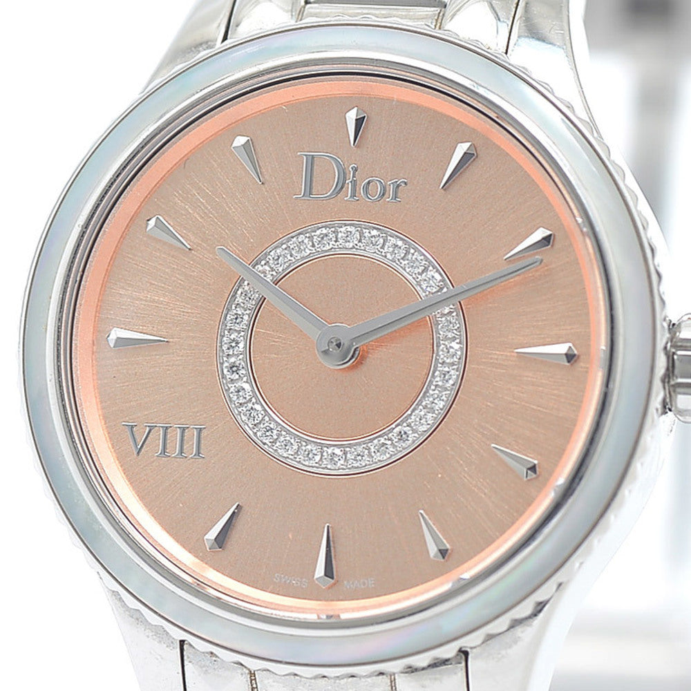 DIOR VIII Montaigne Women's Pink Dial Circle Diamond Quartz Watch (CD151111M002)