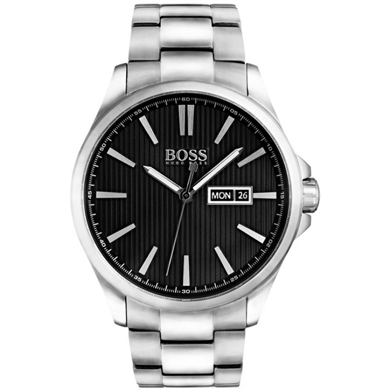 Mens hugo boss silver hot sale watch