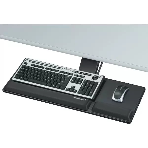 Fellowes - Designer Suites Compact Keyboard Tray, 19w x 9-1/2d - Black