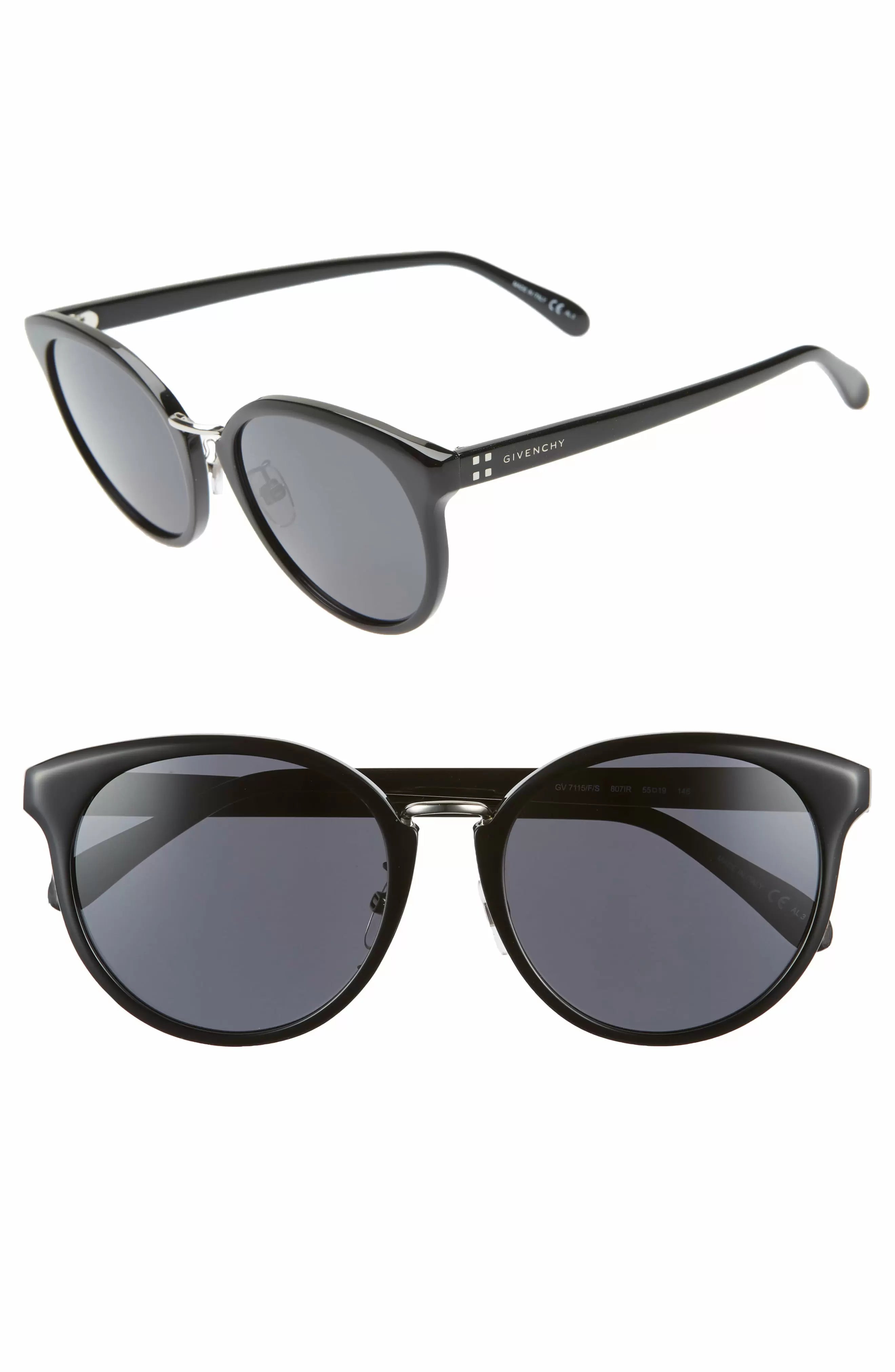 Givenchy Gray-Blue Round Ladies Sunglasses GV 7115/F/S