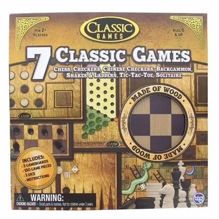 Classic Games - 7 Classic Games Set 3 Boards & 150 Game Pieces