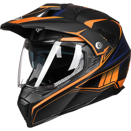 ILM Off Road Motorcycle Dual Sport Helmet Full Face Visor Model 606V - Orange