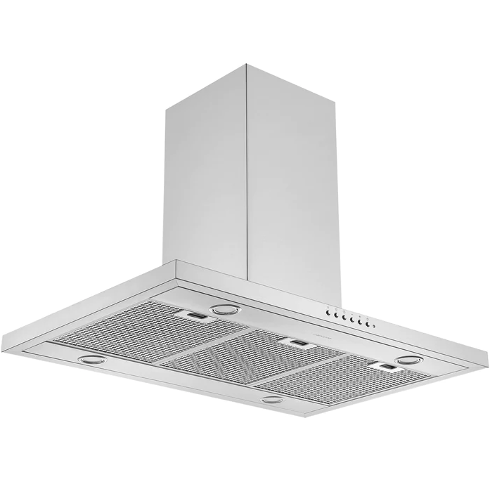 Ancona AN-1422 36-inch Convertible Island Rectangular Style Range Hood in Stainless steel with Auto Night Light