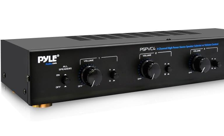 Pyle-Home PSPVC4 4-Channel High Power Stereo Speaker Selector with volume Control