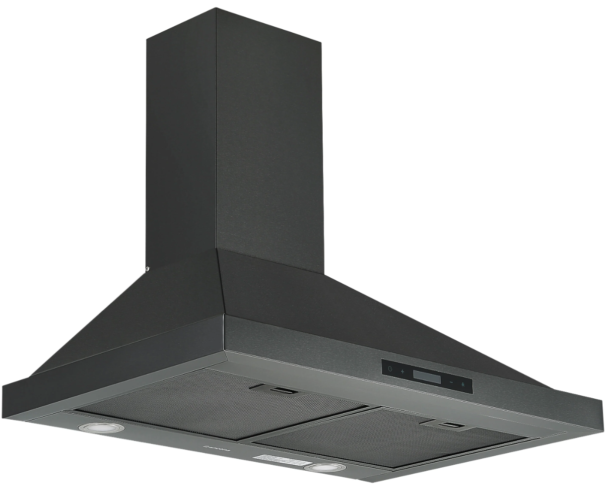 Ancona AN-1574 30 in. Black Stainless Steel Convertible Wall Mount Pyramid Range Hood
