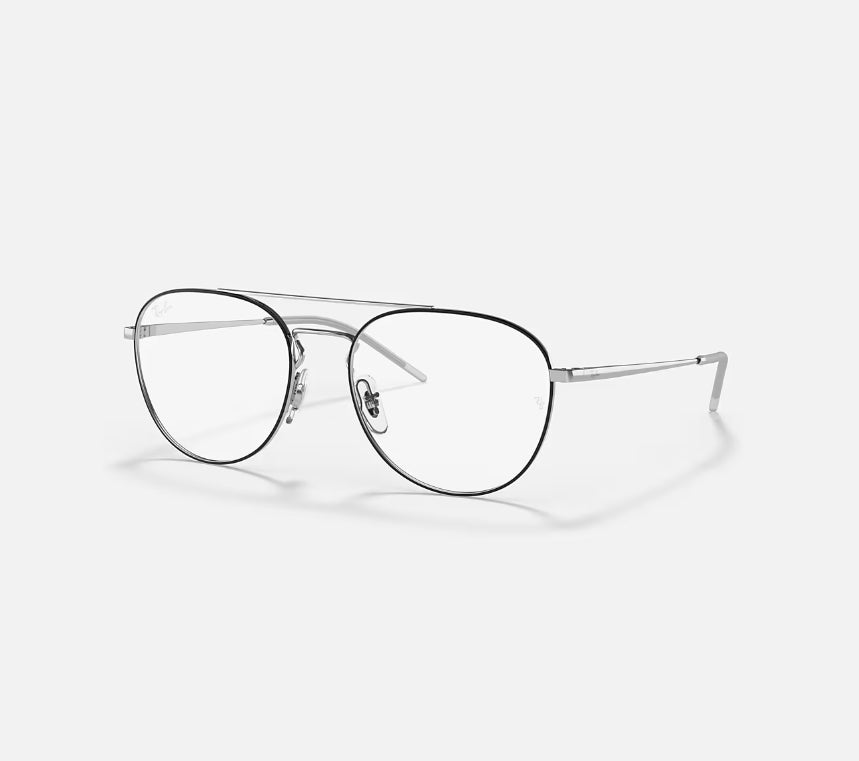 Ray-Ban RB6414 Unisex's Black Silver Frame Clear Lenses 53-18