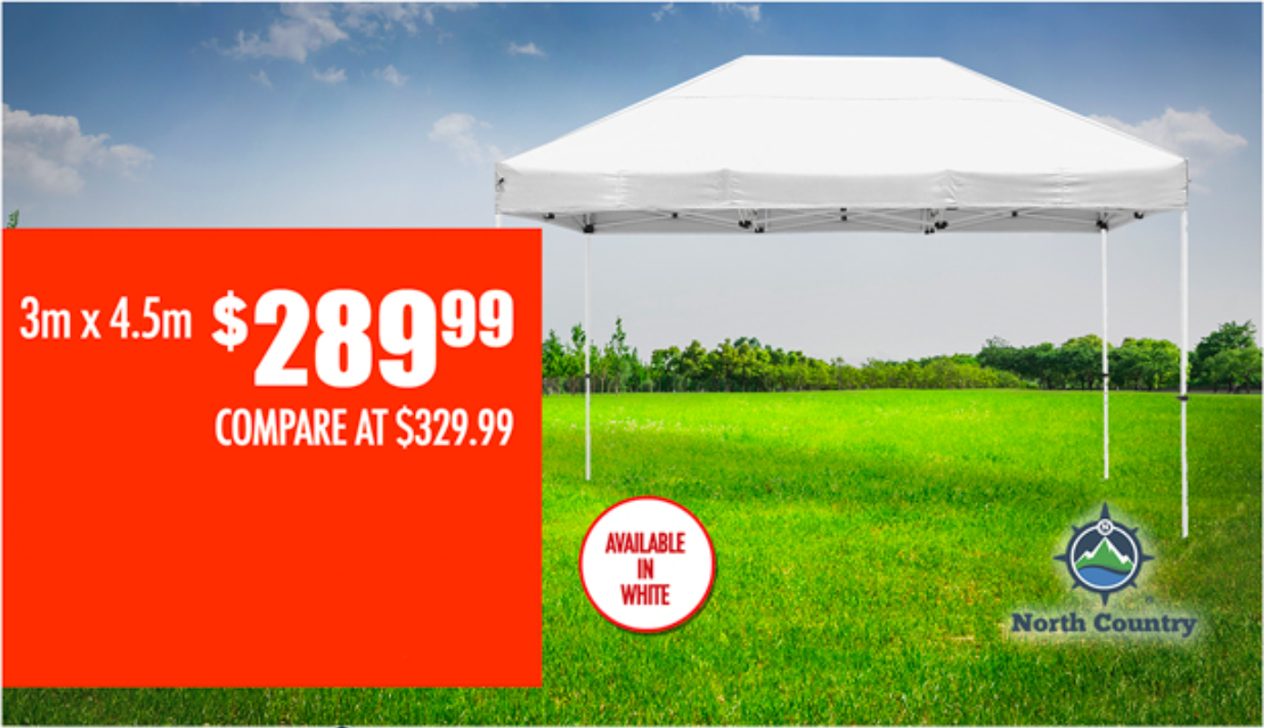 *WHITE* North Country Pop-Up Canopy Tent 3M x 4.5M