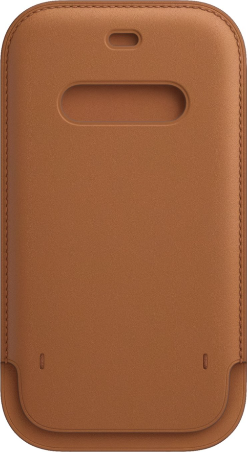 Apple - iPhone 12 Pro Max Leather Sleeve with MagSafe - Saddle Brown