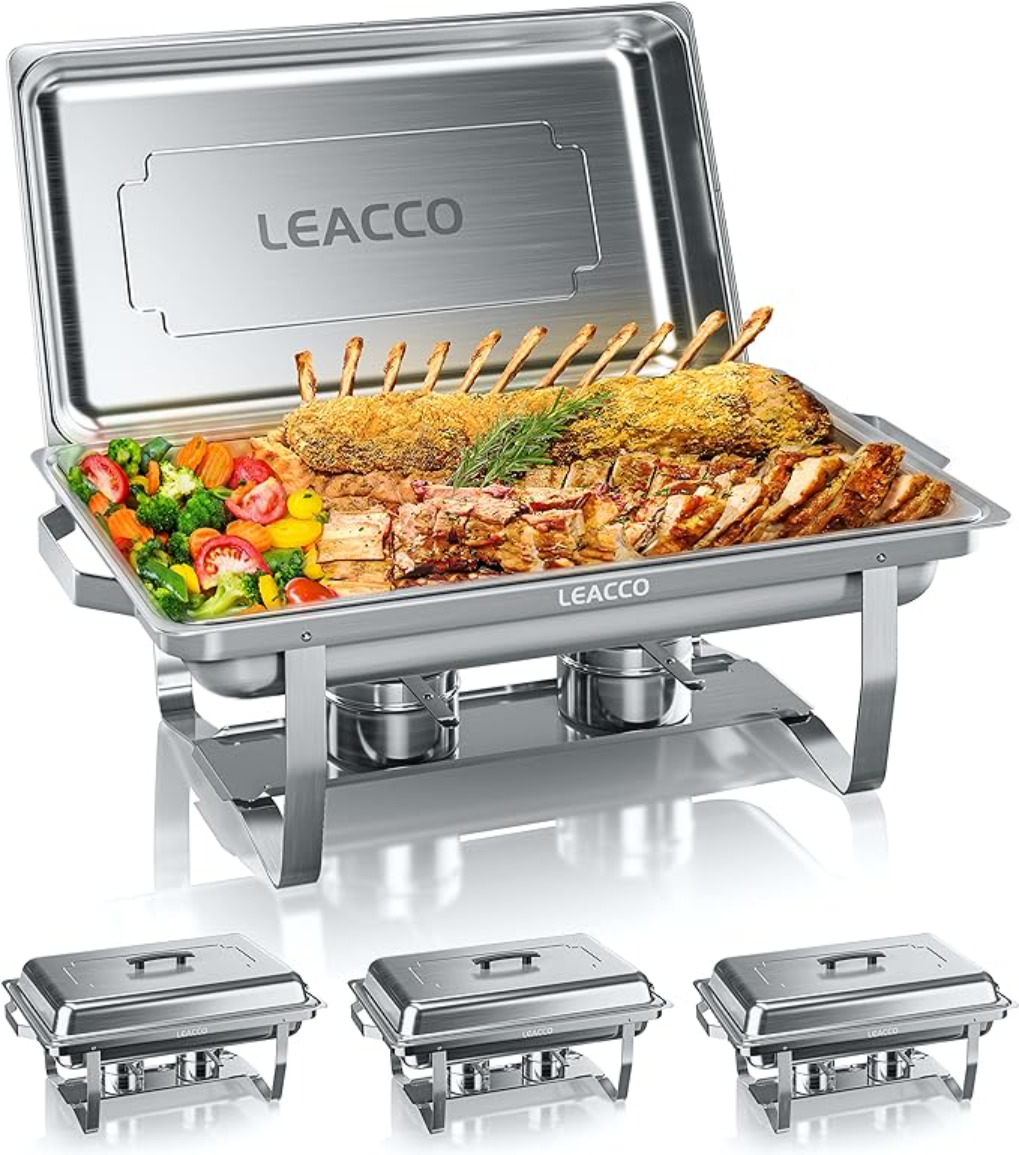 LEACCO Chafing Dishes Buffet Set, 4 Pack