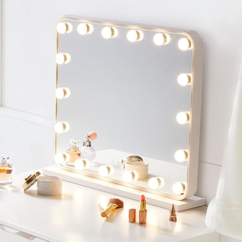 LUXFURNI Large Hollywood Vanity Mirror with Lights