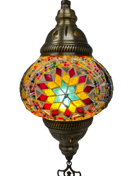 Turkish Moroccan Lamp Hanging Multicoloured Mosaic Star 