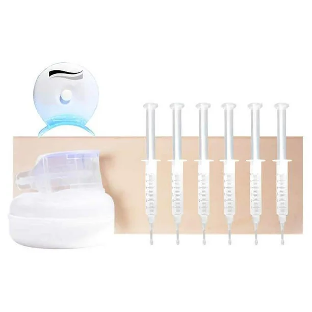 Spa Dent Blue Light Whitening Kit with 6 Whitening Gel Syringes