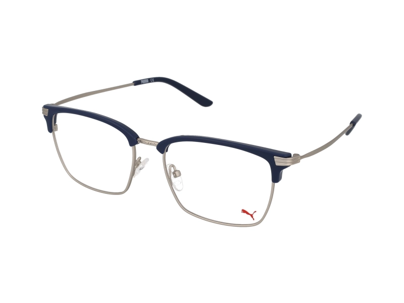 Puma PE0089O 007 Blue Silver Eyeglass Frames
