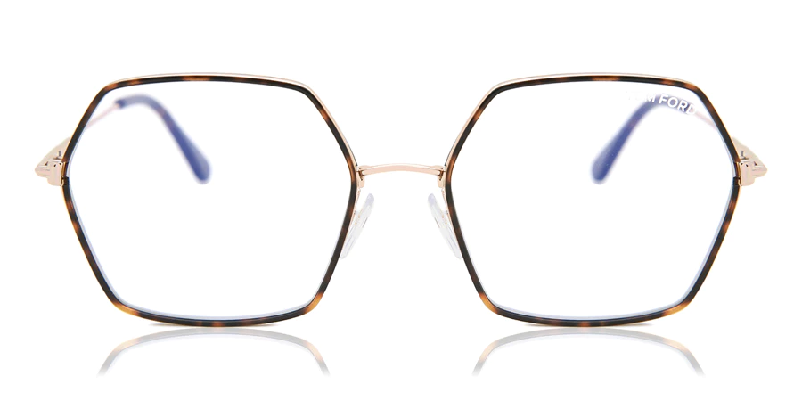 TOM FORD FT5615-B Geometric-Shaped Glasses (With Blue Light Lenses)