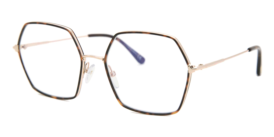 TOM FORD FT5615-B Geometric-Shaped Glasses (With Blue Light Lenses)