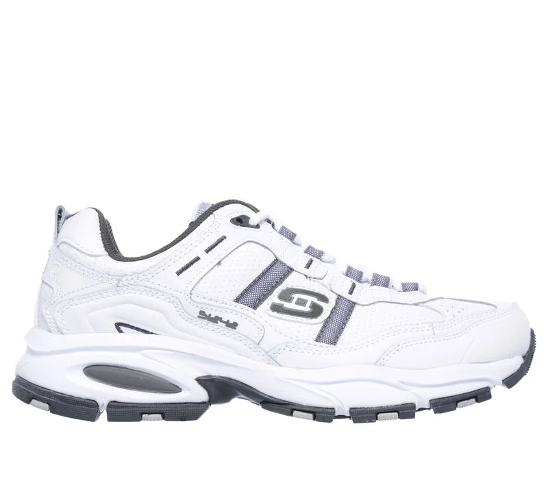 Skechers Sport Vigor 2.0 Serpentine Memory Foam Sneakers - White/Charcoal (US 9.5, Wide Fit)