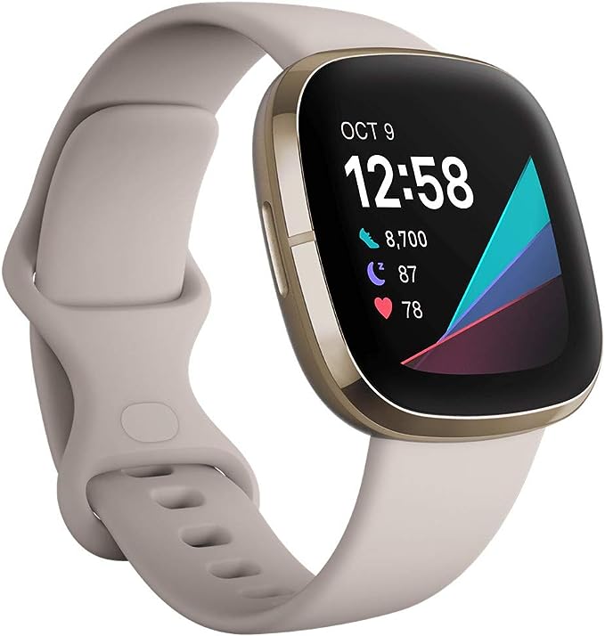 Fitbit Sense Soft Gold Stainless Steel with Lunar White Band