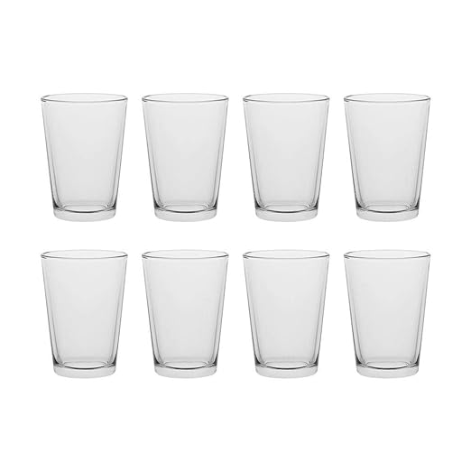 AmazonCommercial Lowball Drinking Glasses, Barware Glass Tumbler, 8.7 oz., Set of 8