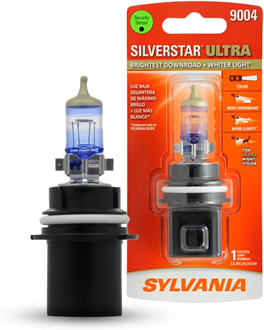 SYLVANIA 9004 SilverStar Ultra High Performance Halogen Headlight Bulb, (Contains 1 Bulb)