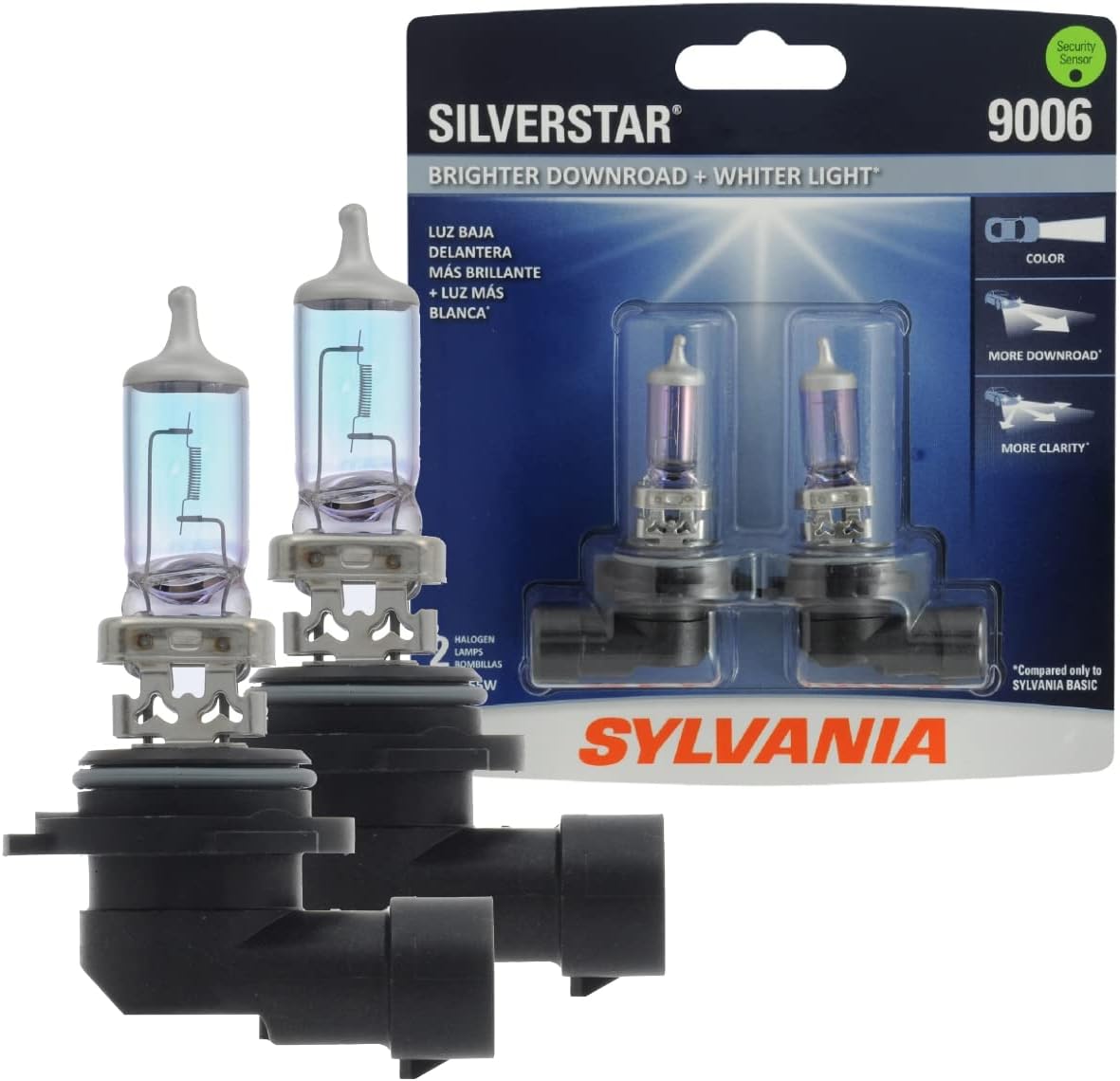 SYLVANIA 9006 SilverStar High Performance Halogen Headlight Bulb, (Contains 2 Bulbs)