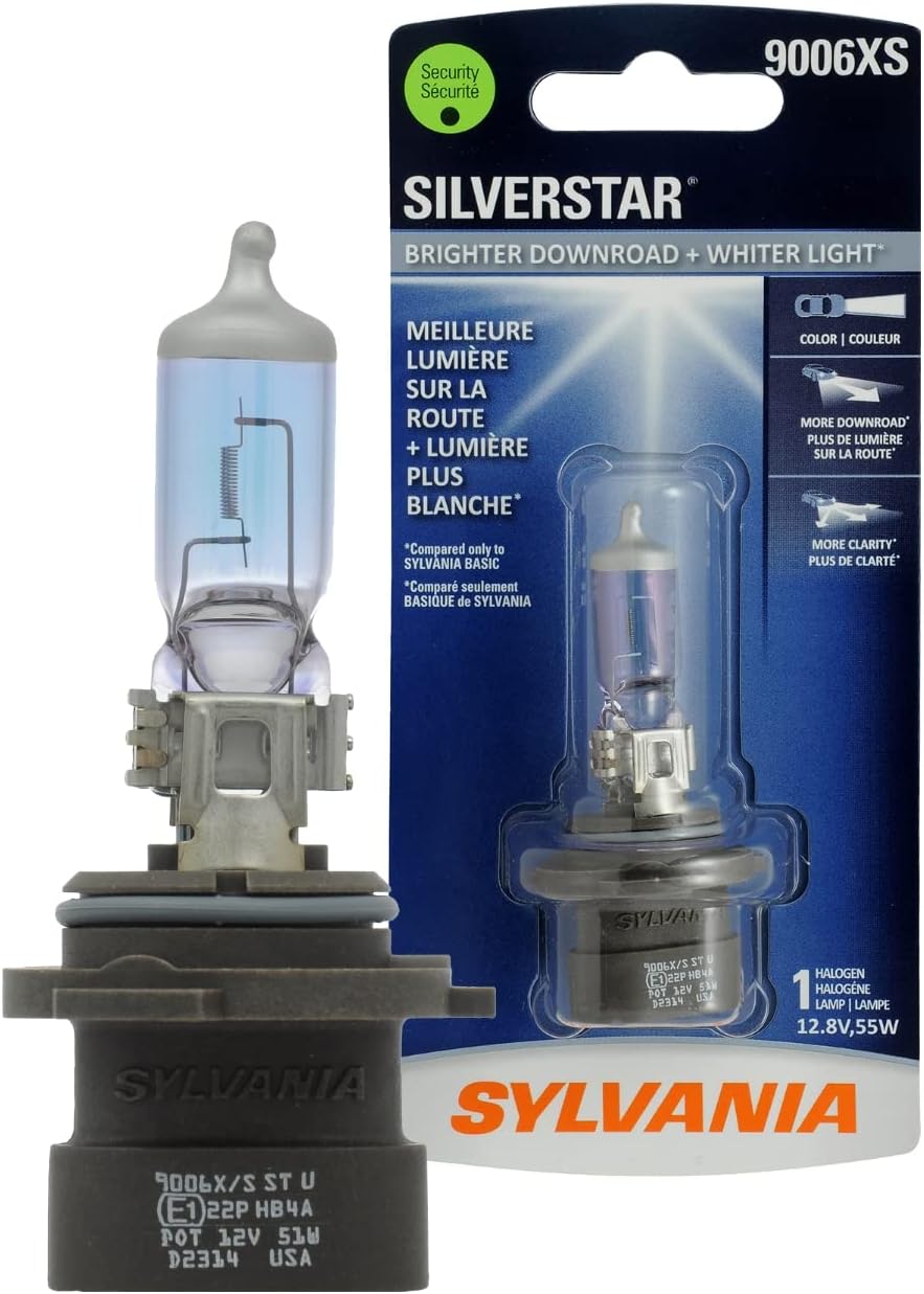 SYLVANIA - 9006XS SilverStar - High Performance Halogen Headlight Bulb, (Contains 1 Bulb)