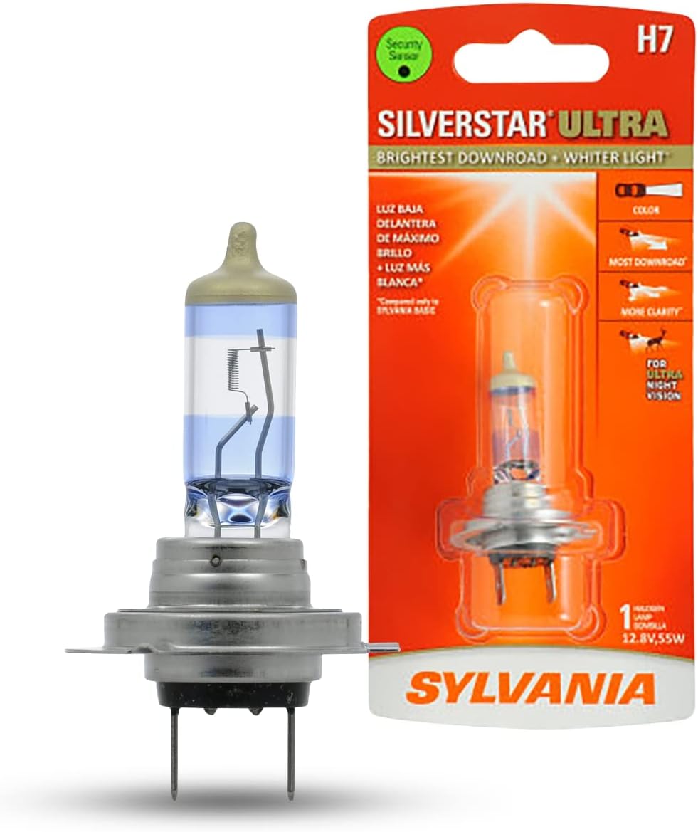 SYLVANIA H7 SilverStar Ultra High Performance Halogen Headlight Bulb, (Contains 1 Bulb)