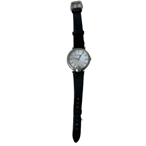 BrunoMagli Ladies Quartz Watch with Black Leather Band