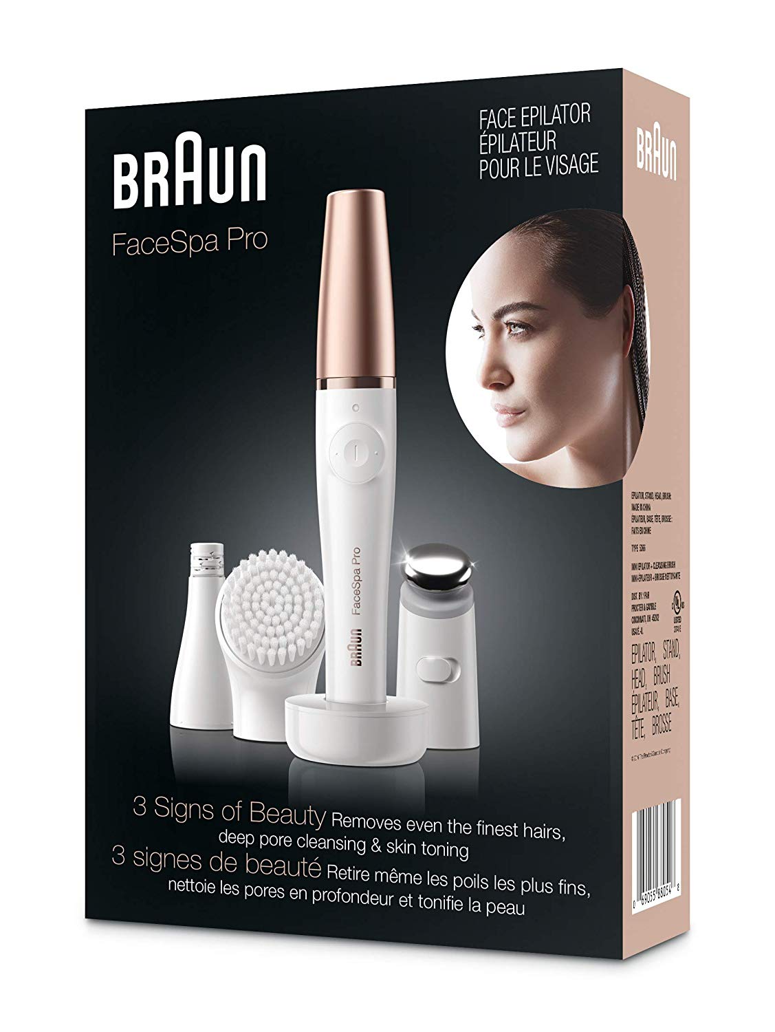 Braun FaceSpa Pro 911 Face Epilator 3-in-1 Facial System