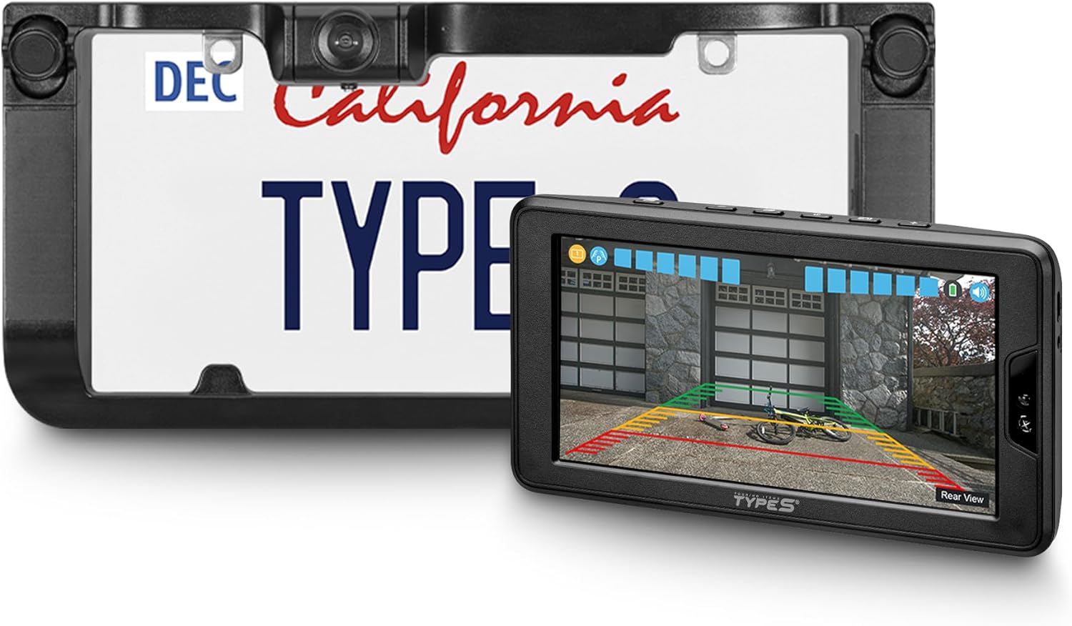 Type S HD Solar-Powered Backup Camera With 6" HD Monitor and Adjustable Lens 