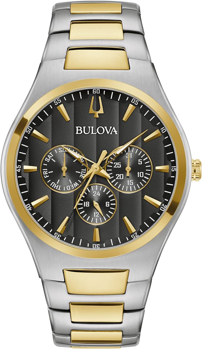 Bulova Men's Classic Multi-Function Quartz Watch - Two-Tone and Black