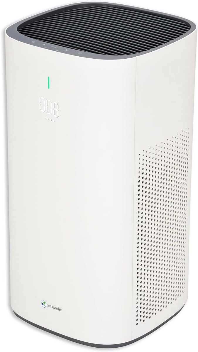 Germ Guardian AP5800W 19" Hi-Performance Air Purifier Tower Console with HEPA Filter & Air Quality Sensor
