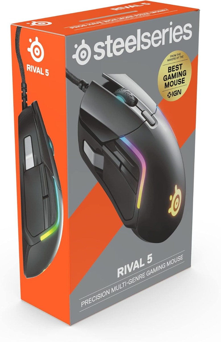 SteelSeries RIVAL 5 Precision Multi-Genre Gaming Mouse - Black
