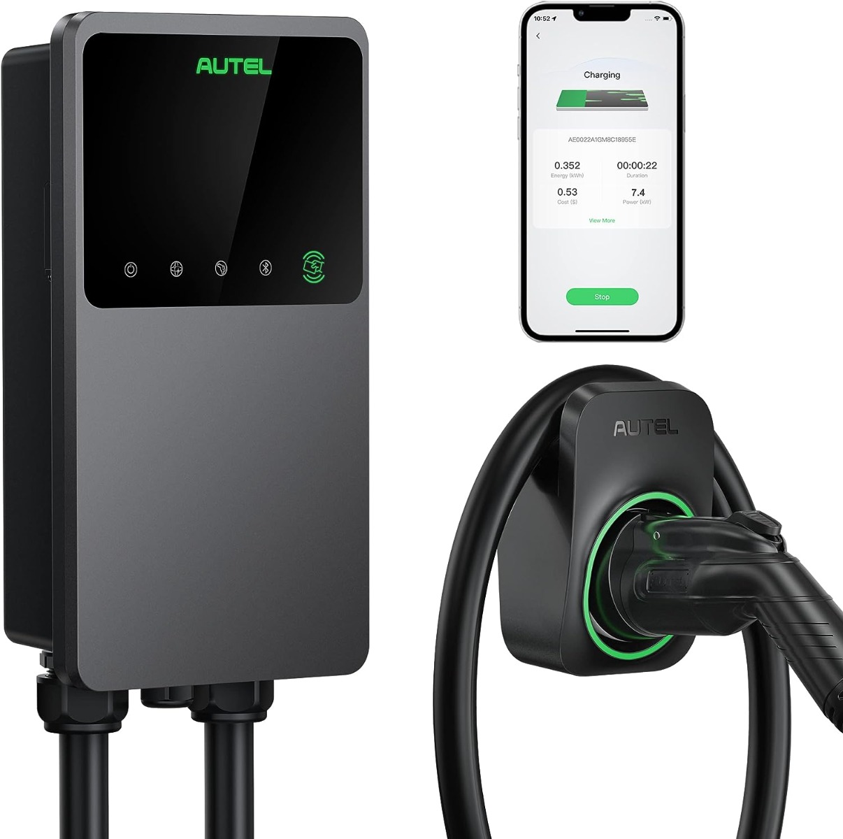 Autel MaxiCharger Home Electric Vehicle (EV) Charger, up to 40 Amp, 240V, Level 2