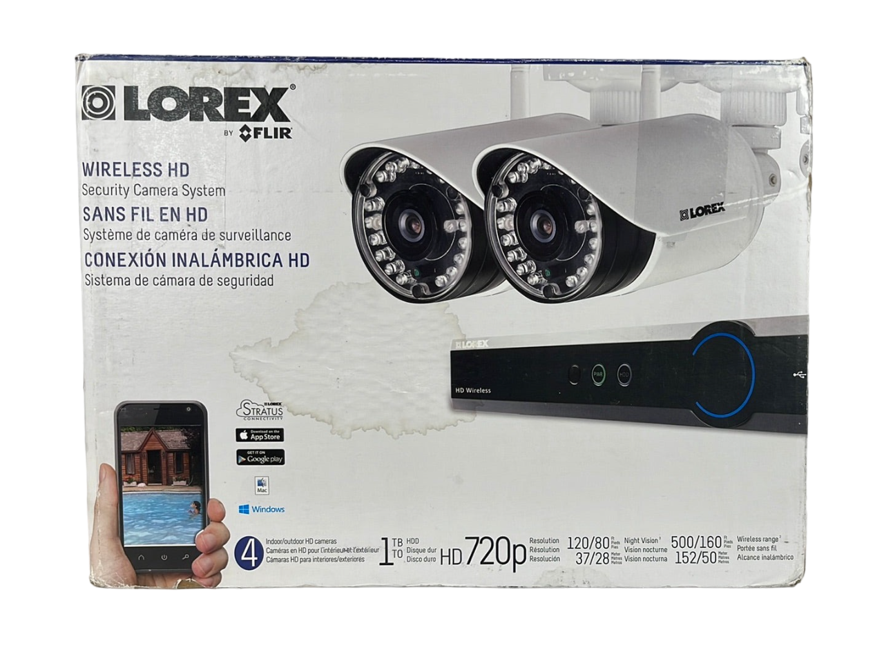 Lorex Wireless HD Security Camera System, 4 HD Cameras with Night Vision, 1TB