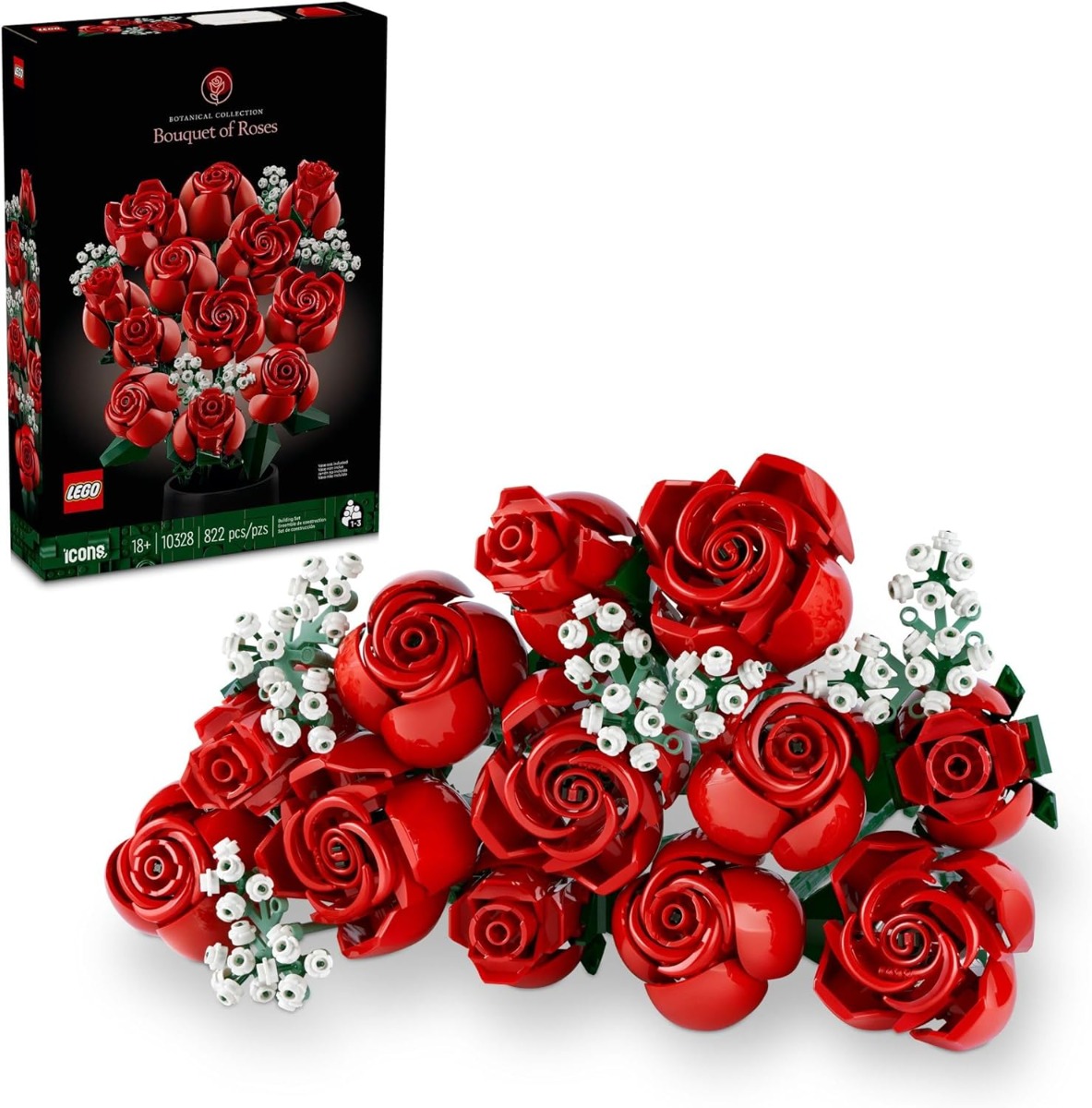 LEGO Botanical Collection Bouquet of Roses (10328), 822 Pieces