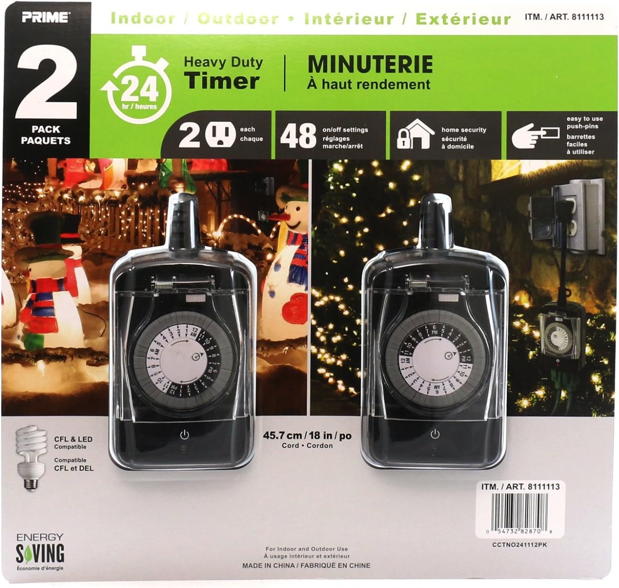 PRIME Heavy Duty Outdoor/Indoor 24Hour Timer 2 Pack