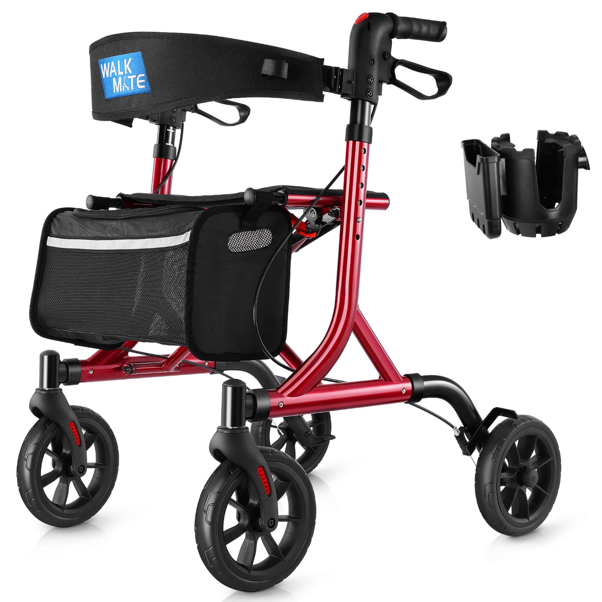 WALK MATE Rollator Walkers With Seat Back Support For Seniors Adults