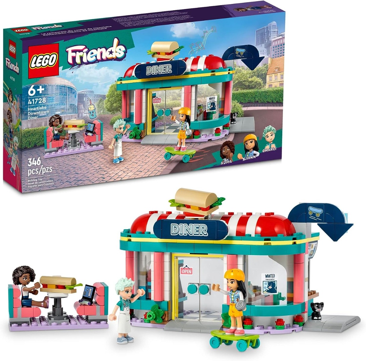 LEGO 41728 Friends - Heartlake Downtown Diner Building Toy (346 pcs)