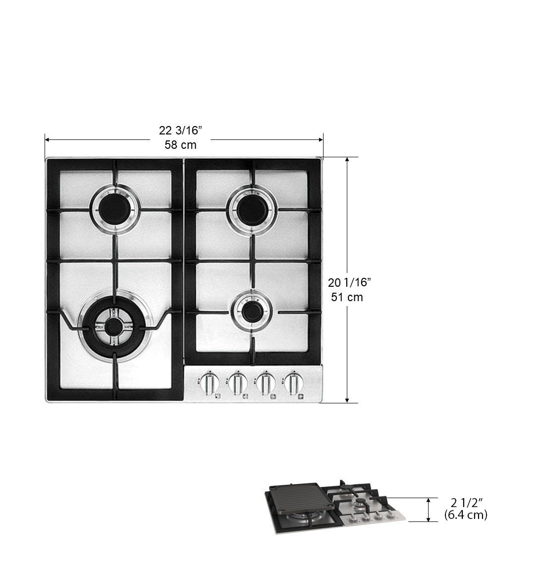 Natural Gas Cooktop 24 in. (AN-2124)