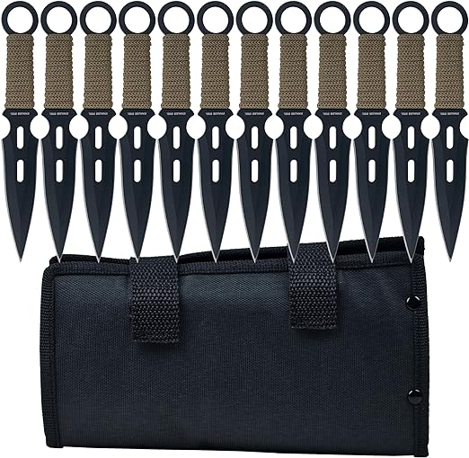 Whetstone Cutlery 12 Piece Set of S-Force Kunai Knives with Carrying Case