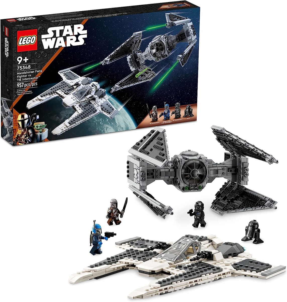 LEGO Star Wars Mandalorian Fang Fighter vs. TIE Interceptor (75348), 957 pieces