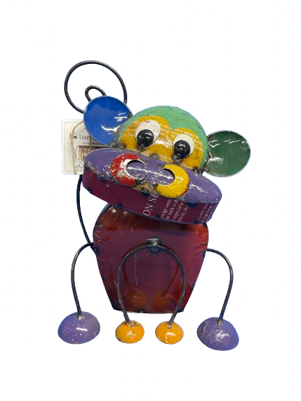 Barnyard 19-Inch Freestanding Multicolor Mini Monkey Statue Metal Ornament