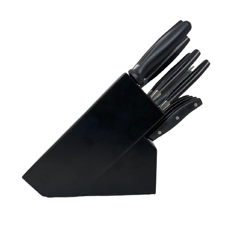 Henckels 10 Piece Stainless Steel Knife Set with Scissors, Black