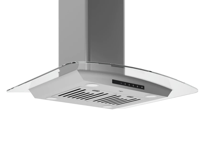 Ancona Noturna IG 30 in. Island Glass Canopy Range Hood with Night Light Feature (AN-1418)